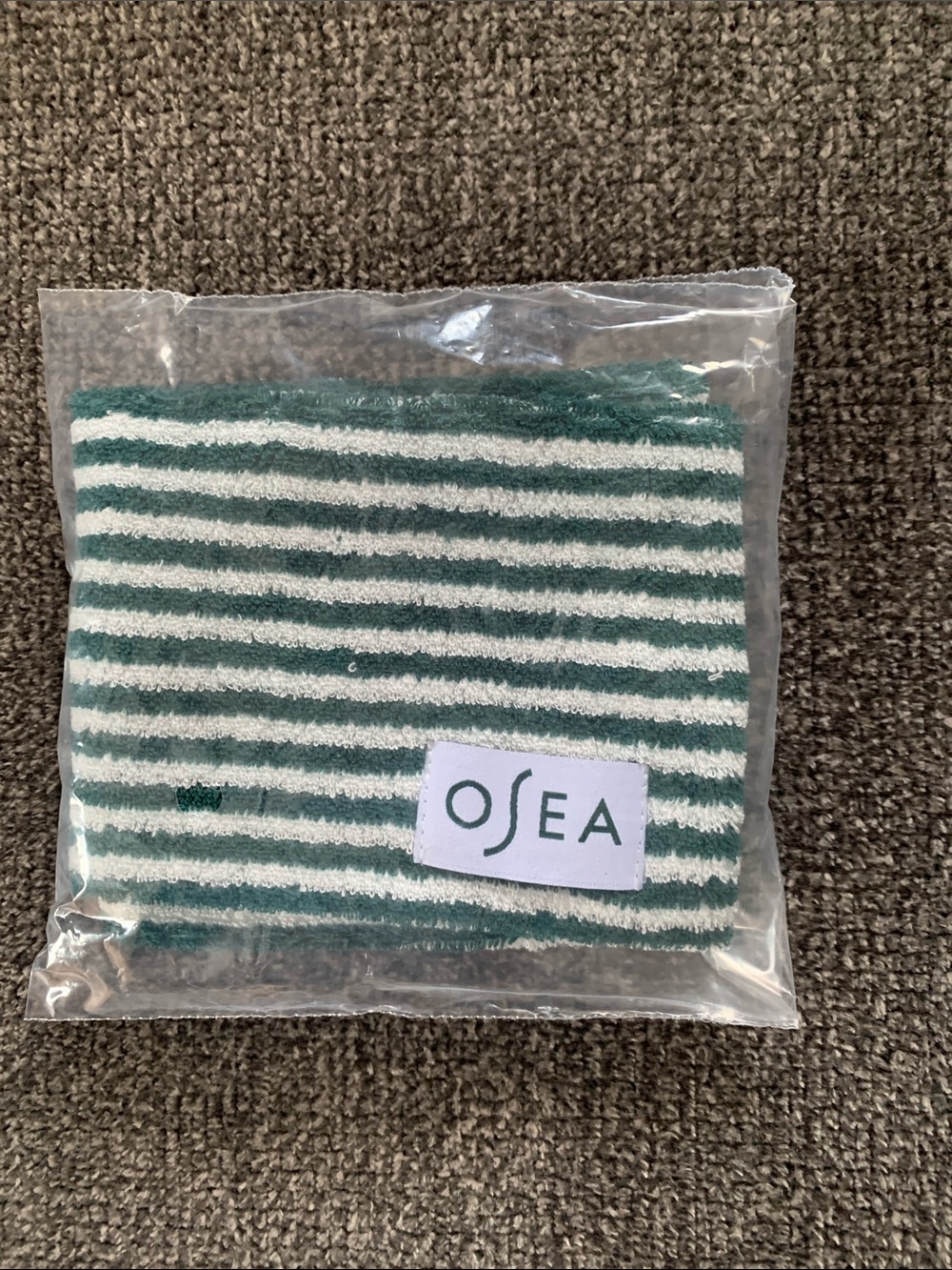 OSEA Green & White Striped Makeup Headband